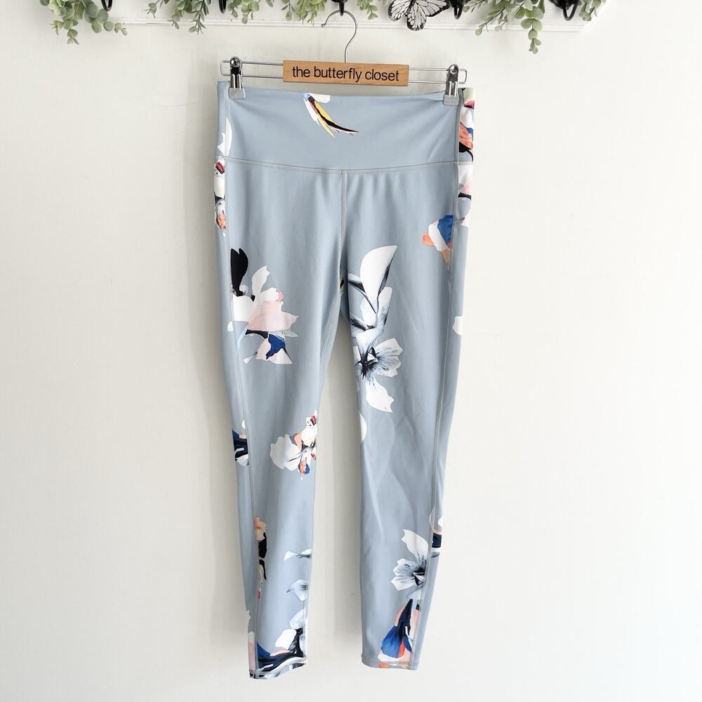 Athleta high rise paradise floral chaturanga leggings Size M Q-516
